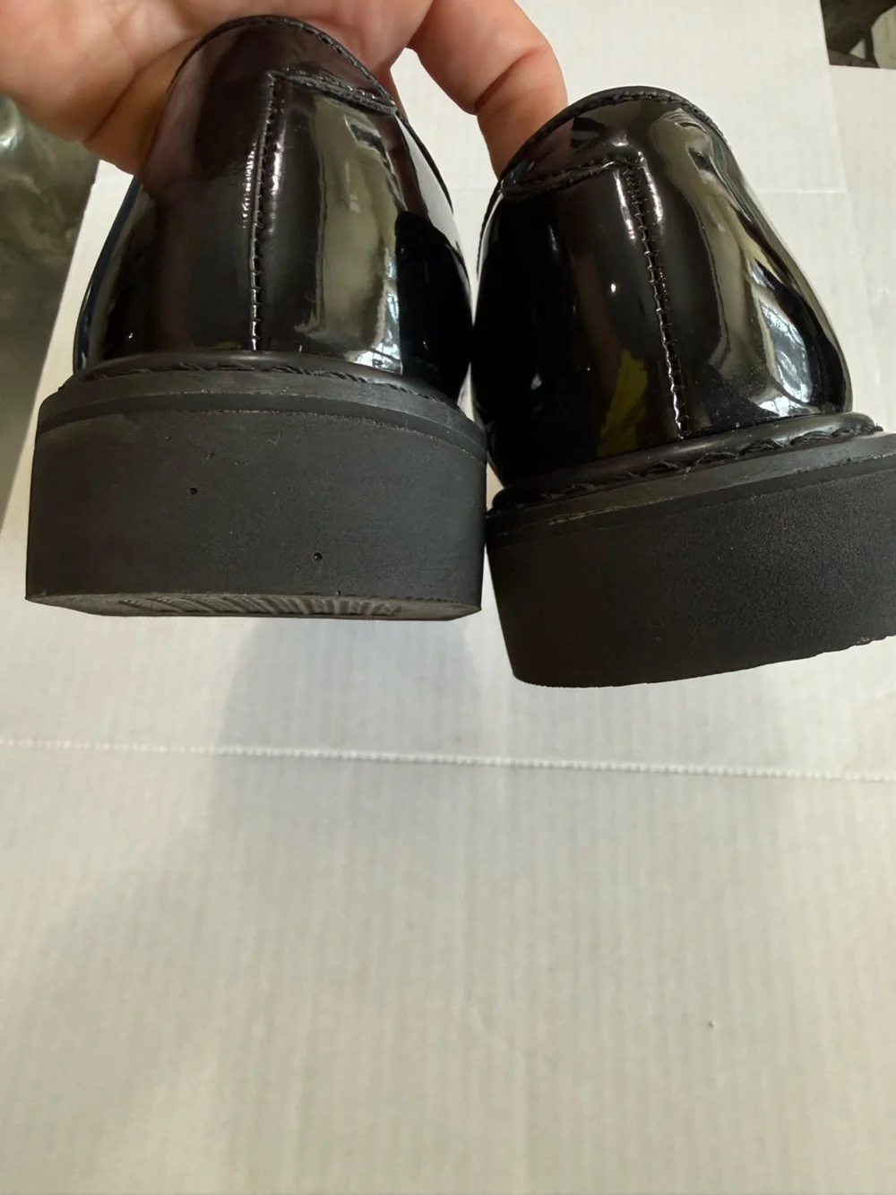 NWT Rothco Black Patent Lace Up Classic Oxfords Mens 7R- Womens 8.5- READ